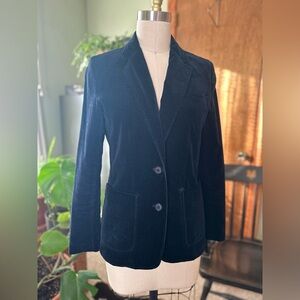 Vintage Black Velvet Blazer Womens XS Made In Japan